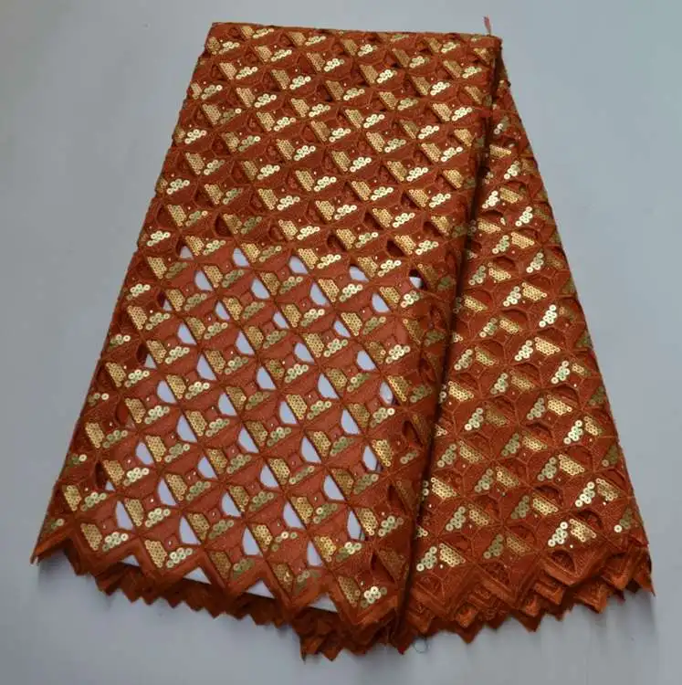 

New Arrival Diamond Pattern of Sequined Organza Lace NIgerian AG9164