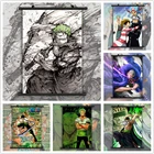 Ретро постер WTQ, One Piece Roronoa Zoro, Аниме Манга, Картина на холсте, аниме постеры, Настенный декор, настенное искусство, картина для комнаты, домашний декор
