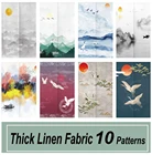 Японские чернильные льняные занавески для входной двери фэн-шуй, подвесные занавески, декоративные Короткие Занавески для кухни, спальни, двери