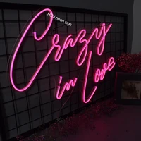 crazy love led neon lights wedding bridal banquet decoration party events neon lighting wall hanging