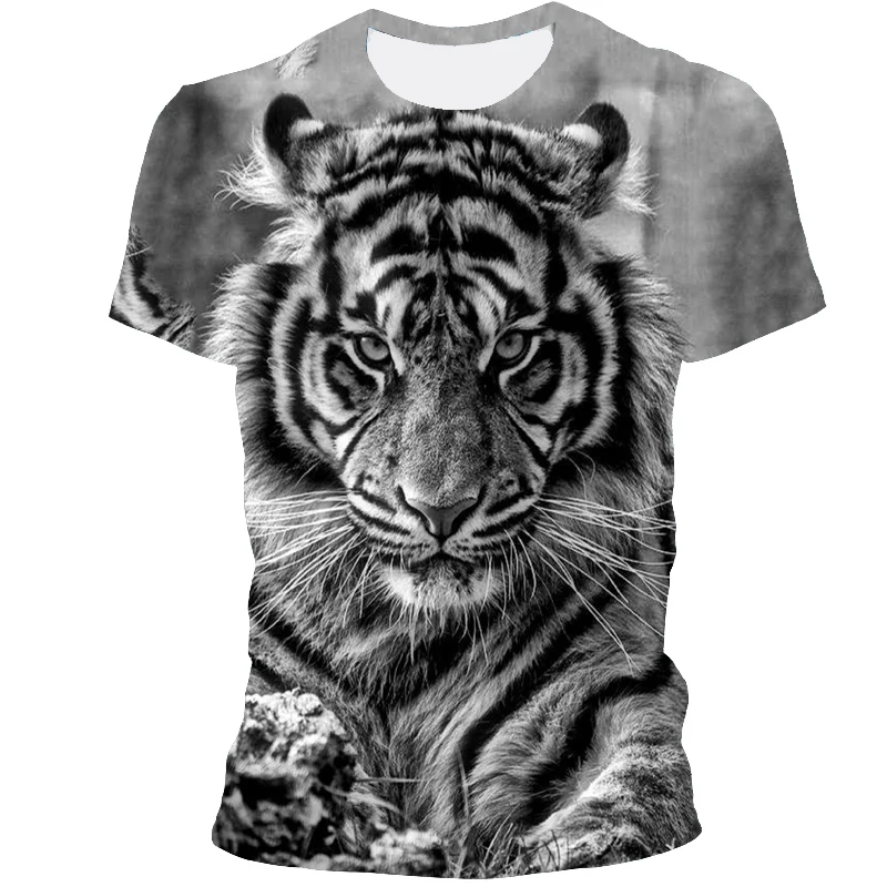 

2021 Animal Tiger 3D Printing Fashion Casual Pullover T-Shirt For Men And Women Short Sleeves