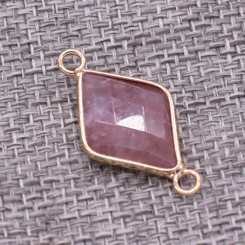 Комплект из 2 предметов натуральный камень соединитель ромб изысканный полу