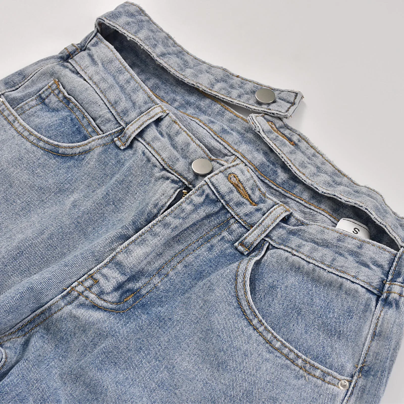 

Jeans Women's New Blue High-waist Special Design Washed Chain Tassel Long Straight-leg Jeans Casual Jeans For Girls Jeans Mujer