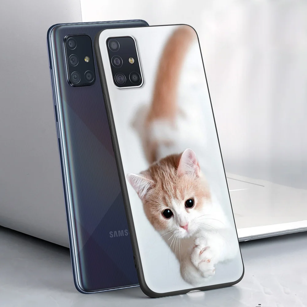 

Cute Cat Silicone TPU Case Cover for Samsung Galaxy A50 A70 A40 A30 A10 A10E A20 A20S Luxury Phone Shell Funda
