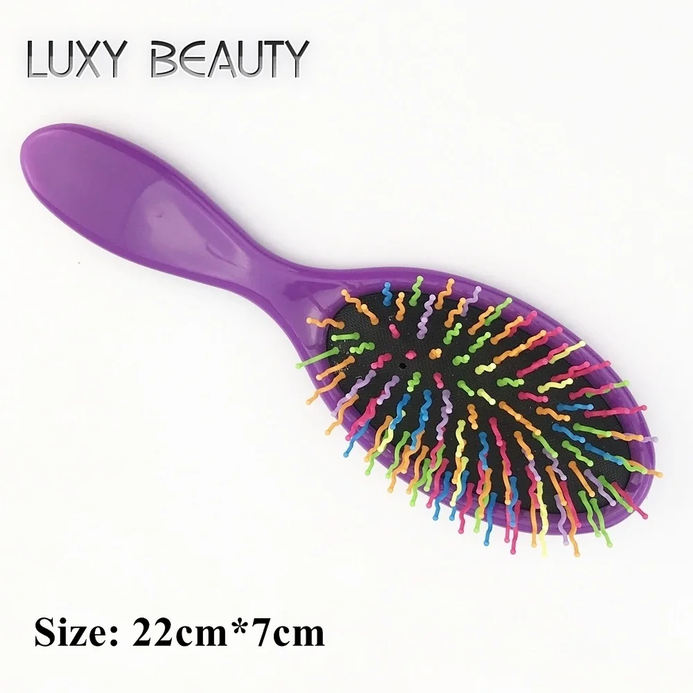 Brush F Purple Профессиональная расческа-Щетка массажная Антистатическая темно-коричневая расческа для наращивания волос/Расческа для ухода за париком - Цвет: Brush F Purple