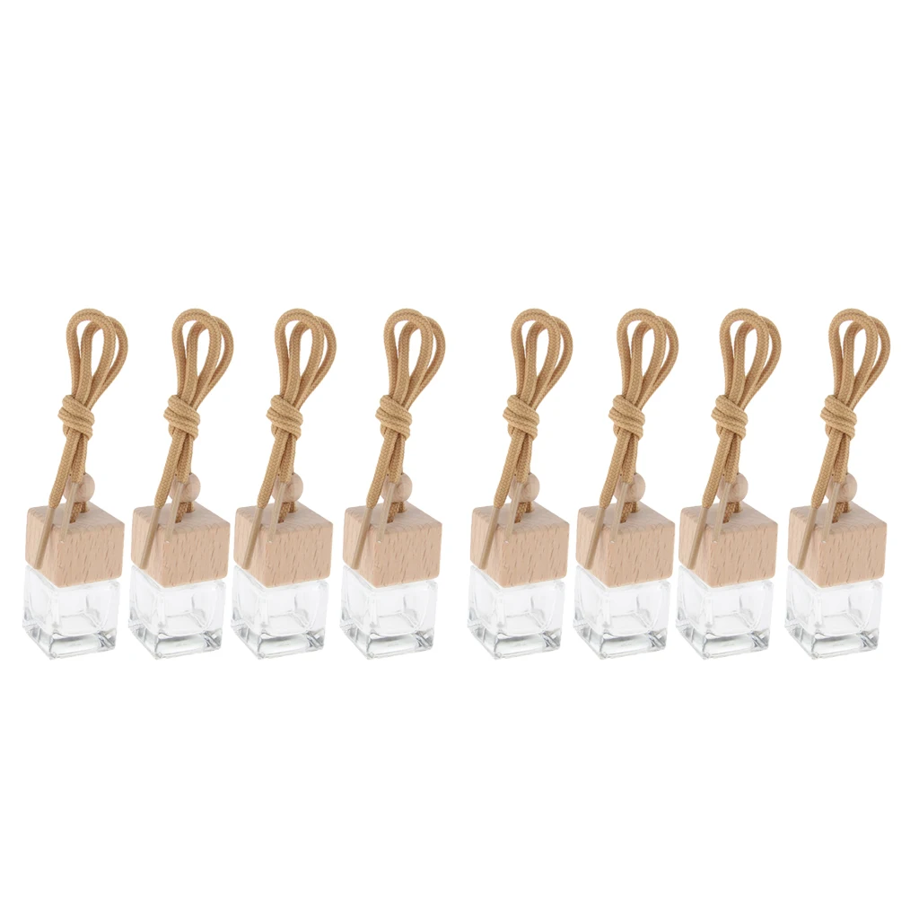 

8pcs 6ml Empty Perfume Diffuser Bottle Car Aroma Ornament Vials Automobile Ornament Hanging Pendant For Essential Oils Diffusion