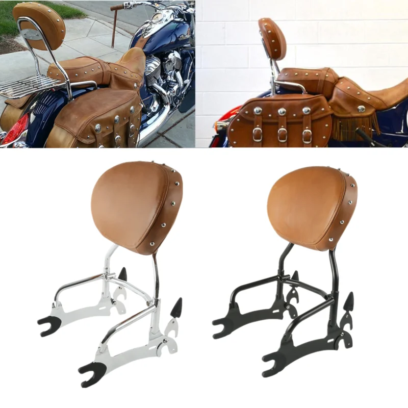 Мотоцикл 12 &quotспинка пассажирская Сисси Бар кожаный коврик для Индеец Темная