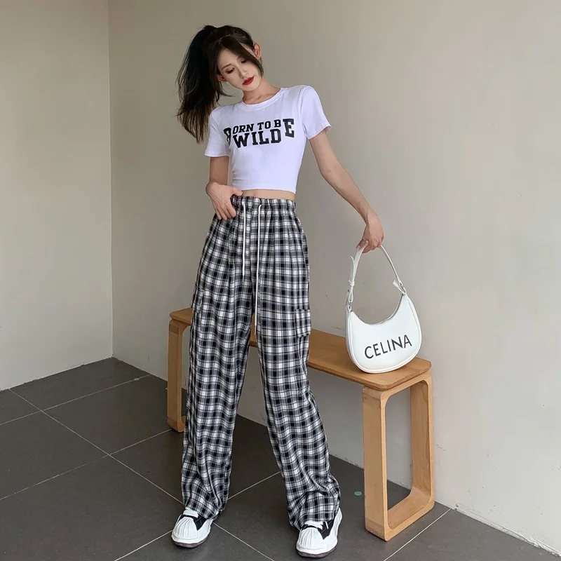 Летняя футболка в гонконгском стиле с буквенным принтом коротким рукавом +