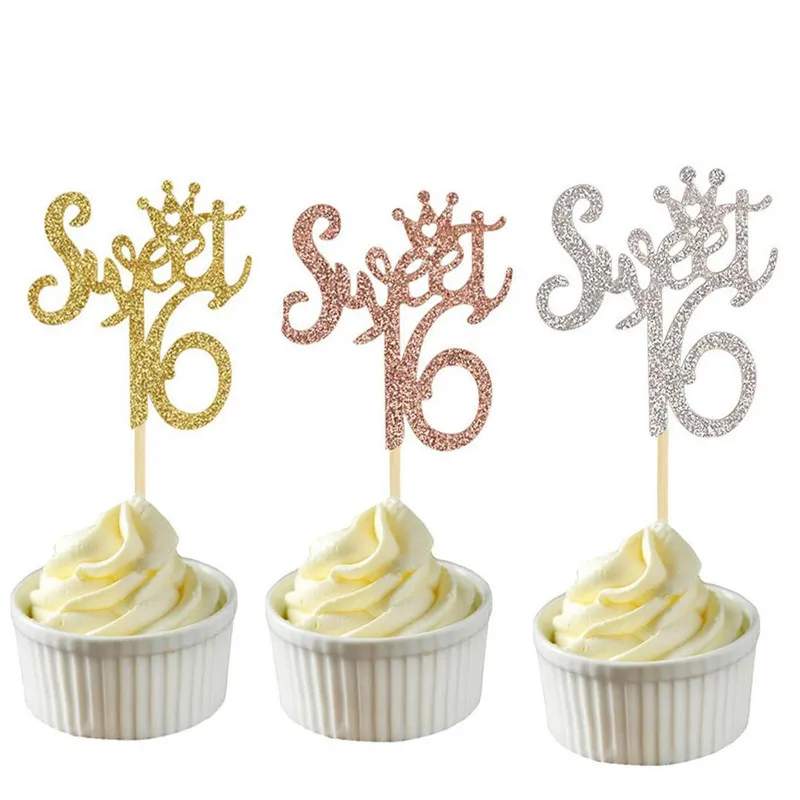 Праздничные украшения для празднования 16-го дня рождения товары торта