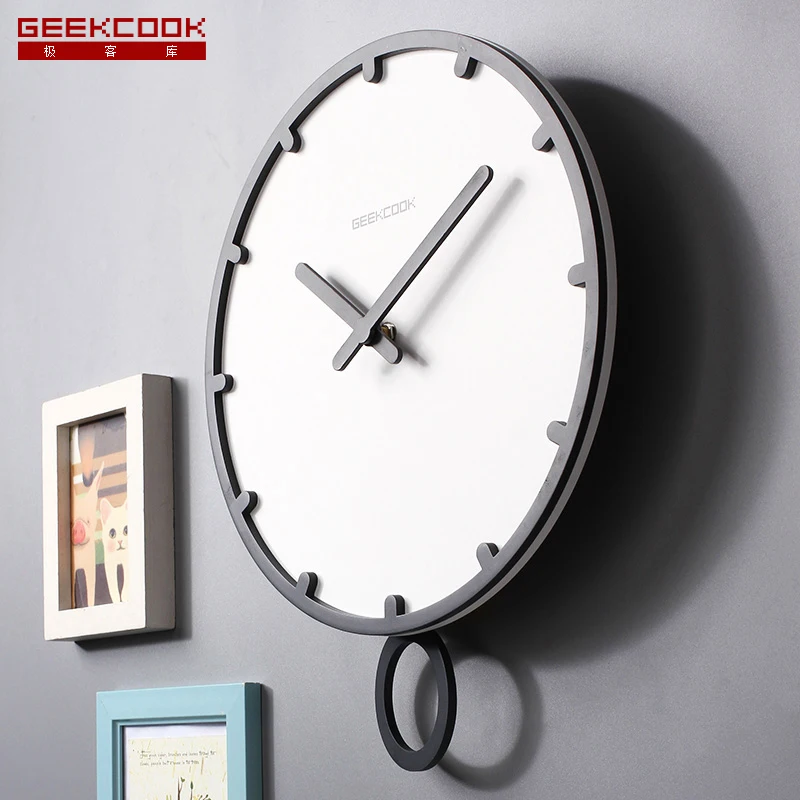 

Nordic Wooden Pendulum Clock Simple Minimalist Stylish Wall Clocks Living Room Orologi Parete Wall Watches Home Decor YY60DC