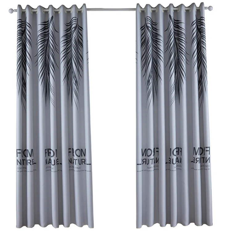 

Nordic Leaf Printing with Full Shade Curtains for Living Dining Room Bedroom.