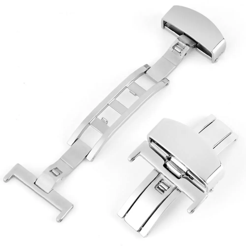 Модный ремешок для часов с двумя кнопками и пряжкой бабочкой 16 22 мм