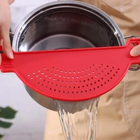 kitchen accessories plastic drain basket wash rice filter leakproof baffle funnel for jars kitchen gadget pot side drainer