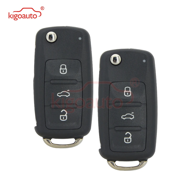 

Kigoauto 2pcs 3 button HU66 434Mhz for VW key Passat Polo Golf Jetta Beetle 5K0 837 202 AD Remote key