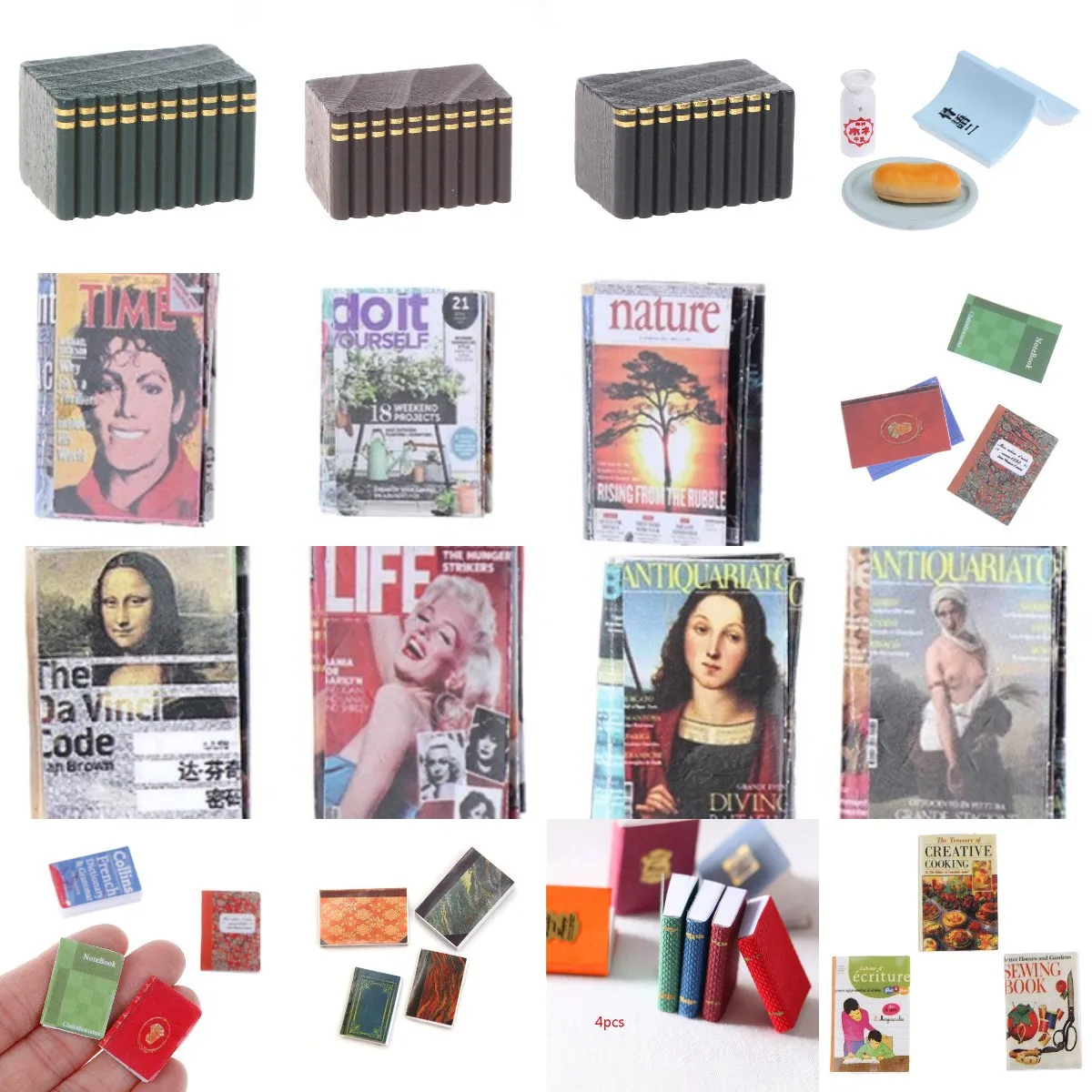 

1/3/4 шт./компл. Кукольный дом украшения аксессуары мини-книги модный журнал для кукольная мебель игрушки новое поступление