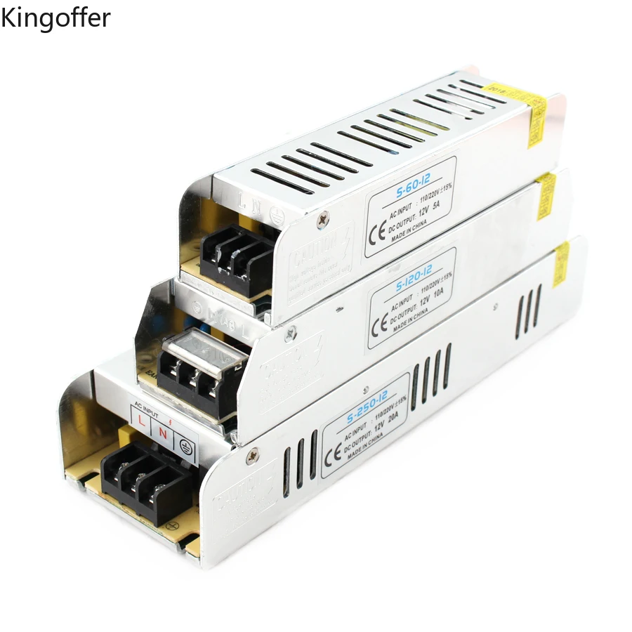 12V Светодиодный источник питания 3A 5A 10A 15A 20A 30A DC светодиодный адаптер для драйвера