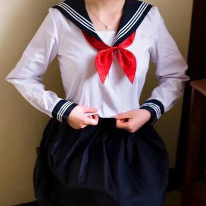 Navy Sailor Cosplay Costumes Women Girls Student High School Uniform Kawaii JK Suit Harajuku Anime Blouse+skirt Clothing Set