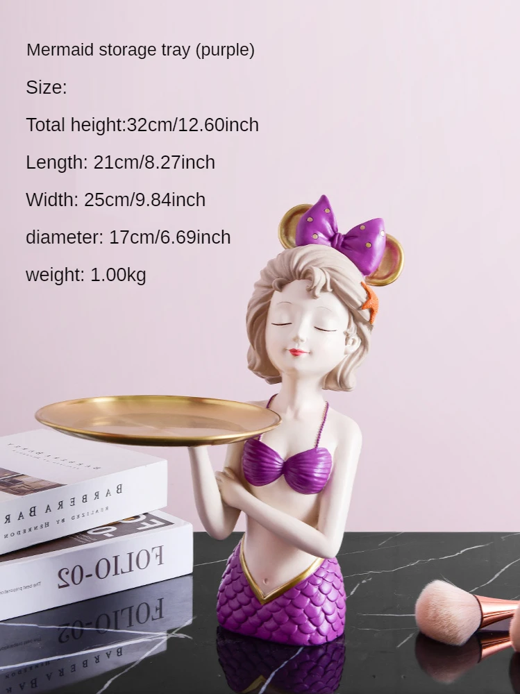 

Nordic Bubble Girl Resin ornaments Morden Living Room Bedroom Mermaid Household Vase Home Storage Decorated Candy Dish For Gift