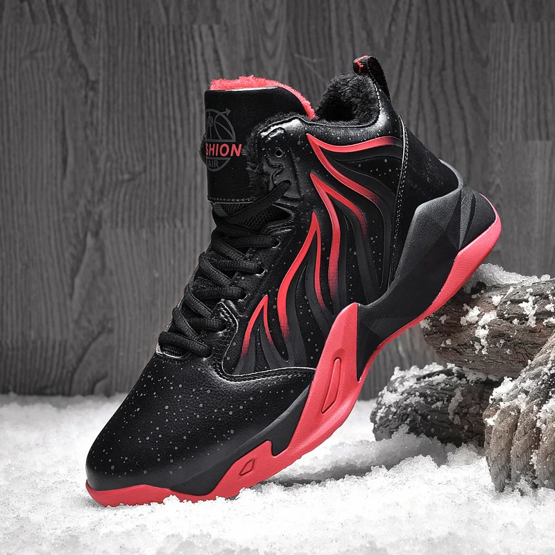 

Winter Men Basketball Shoes Anti-skid Breathable Gym Sneakers Women Outdoor Sport Couple Warm Shoes Size 36-48