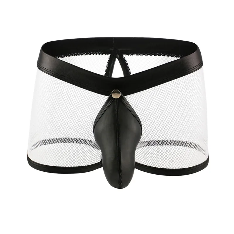 Сексуальное мужское нижнее белье прозрачные сетчатые шорты боксеры для мужчин