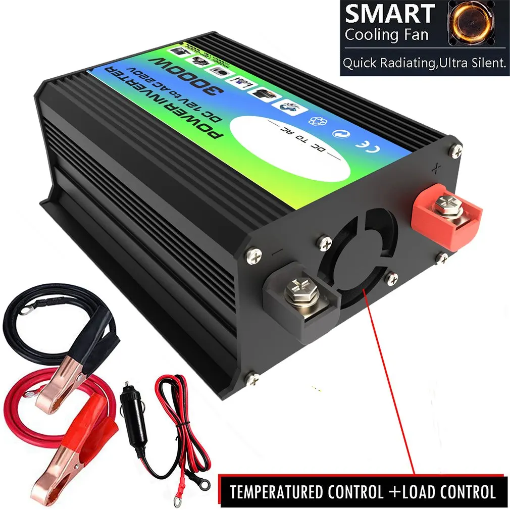 3000W 12V to 220V/110V Car Power Inverter Converter Charger Adapter Dual USB Voltage Transformer Modified Sine Wave | Автомобили и