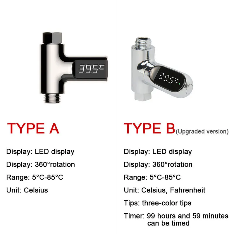 

Shower thermometer LED faucet thermometer Electricity Water Temperture Monitor Measuring the temperature of the baby in the bath