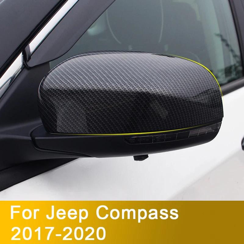 Накладка на боковое зеркало заднего вида из углеродного волокна для Jeep Compass 2017 2018