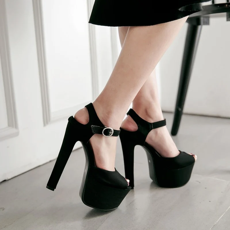 Сандалии женские на платформе 16 см босоножки гладиаторы очень высоком каблуке