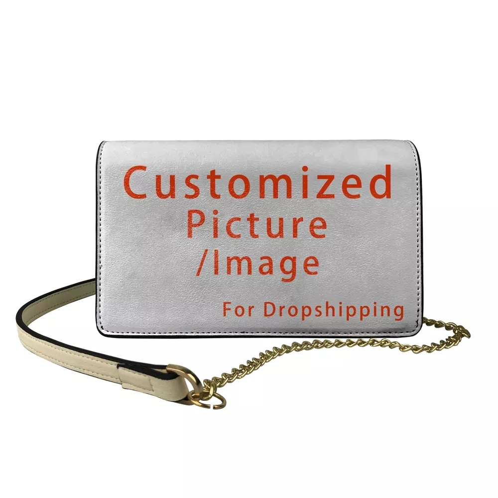 

Custom Logo Pattern Women PU Leather Shoulder Chain Flap Bag Mini Portable Handbag Crossbody Purse Female Saddle Bolso Mujer