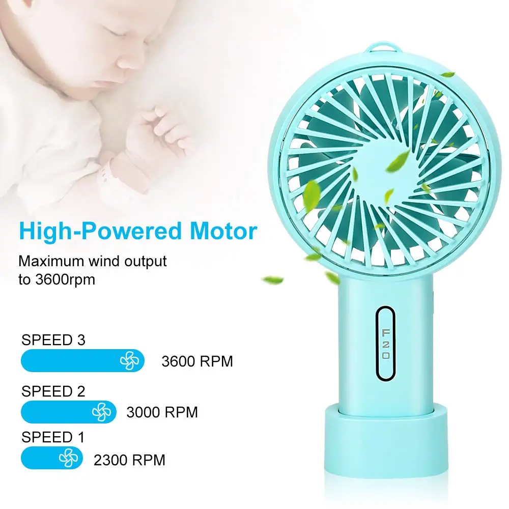 Мини-портативный вентилятор 7 лопастей на батарейках Портативный usb-вентилятор 3