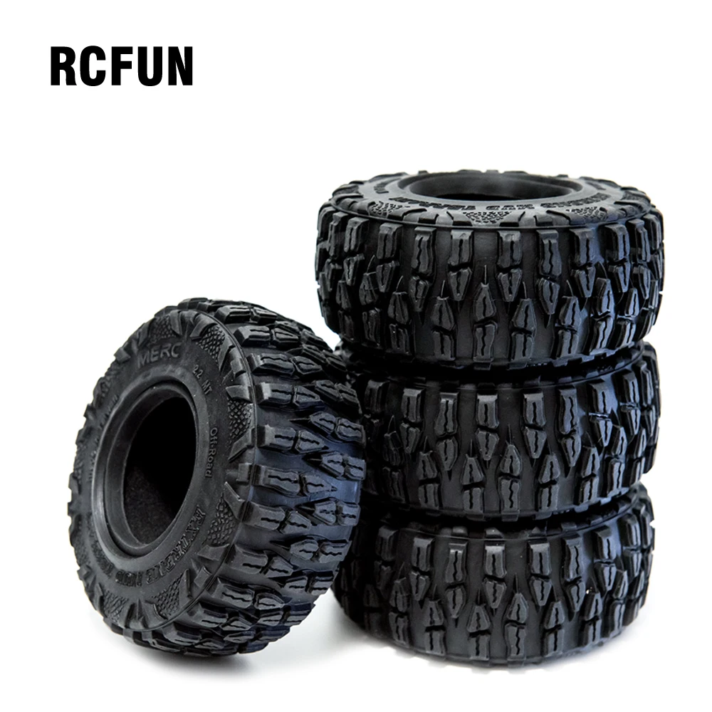 Комплект резиновых шин rcfun 4 шт. обод колеса 2 дюйма для 1/10 RC гусеничных осевых SCX10