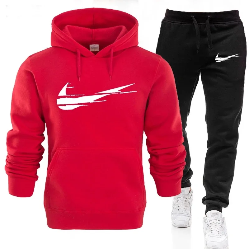 

New 2020 brand sportswear men's thermal underwear men's sportswear suit hoodies + pants sports suit men Chandal hombre