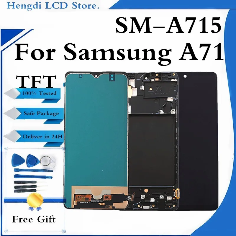 

ЖК-дисплей для Samsung A71 A715, сенсорный дигитайзер в сборе для Samsung A71 A715F SM-A715, замена экрана
