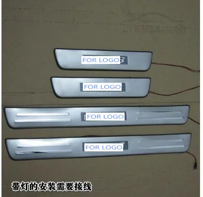 Аксессуары подходят для 2003 2004 2005 2008 -2013 MAZDA 3 LED Накладка на порог из нержавеющей