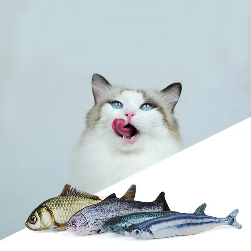

Pet Soft Plush 3D Fish Shape Cat Toy Interactive Gifts Fish Catnip Toys Stuffed Pillow Doll Simulation Fish Playing Toy For Pet
