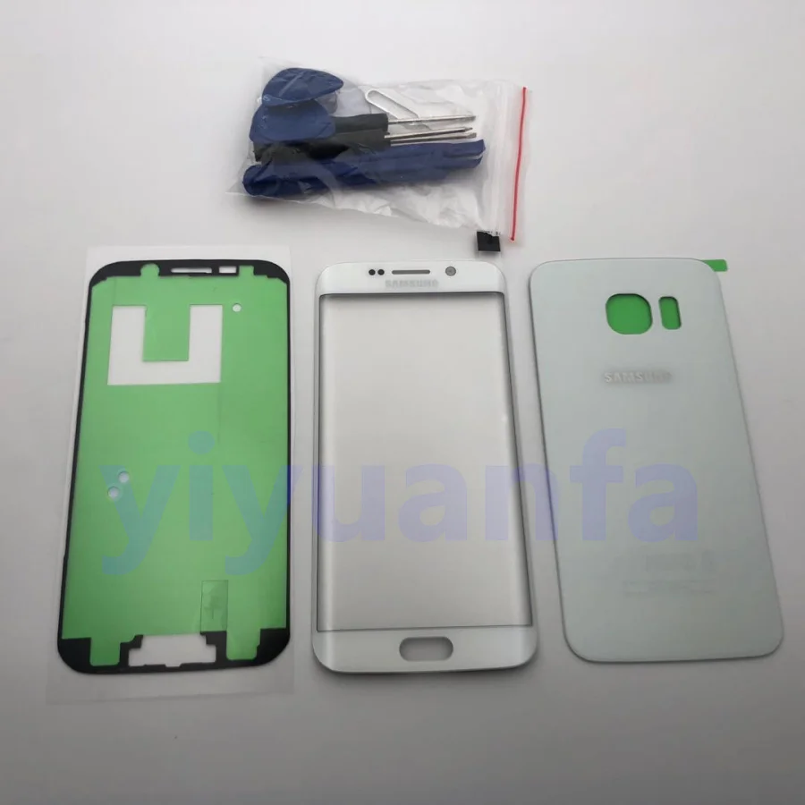 S6 Edge White Корпус батарейного отсека, заднее стекло, переднее Сенсорное стекло, запасные части для samsung Galaxy S6 Edge G925 G925F G925P G925A - Цвет: S6 Edge White