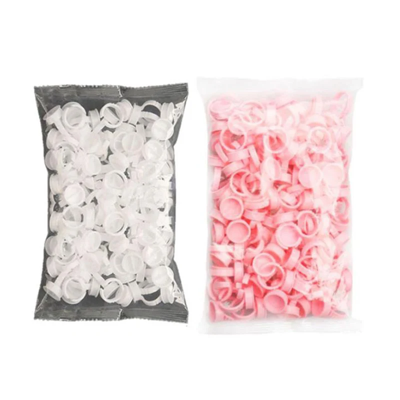 

YCXMSCILS 100pcs Set Disposable Plastic Eyelash Extension Glue Rings Eyelash Extension Glue Holder Holder Glue Container