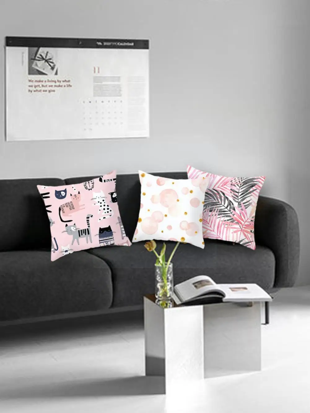 

Pink Feather Pillowcase Decorative Cushion Cover Bed Sofa Car Cover Decor Banquet Pillow Home Pillowcase 45x45cm Home decor D8G9