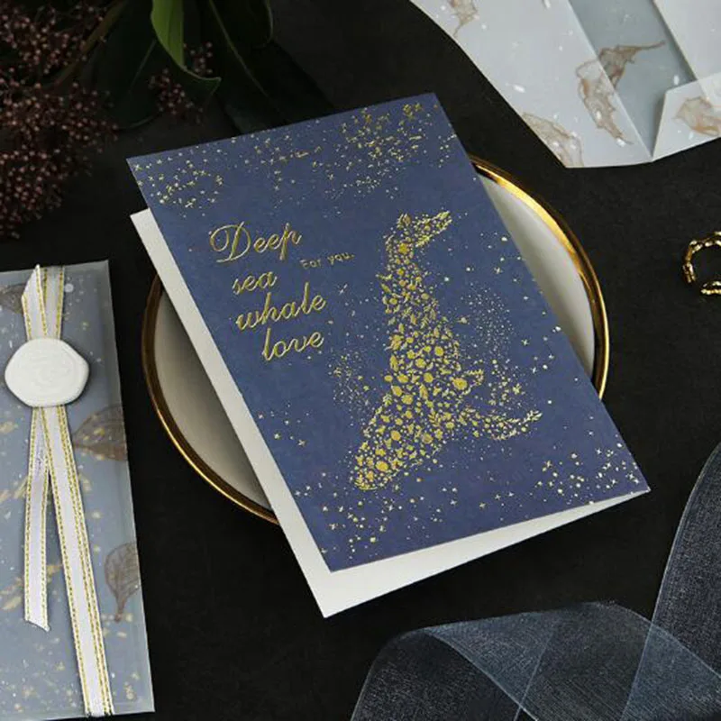 Золотое Тиснение конверт для поздравительной открытки комплект серной кислоты