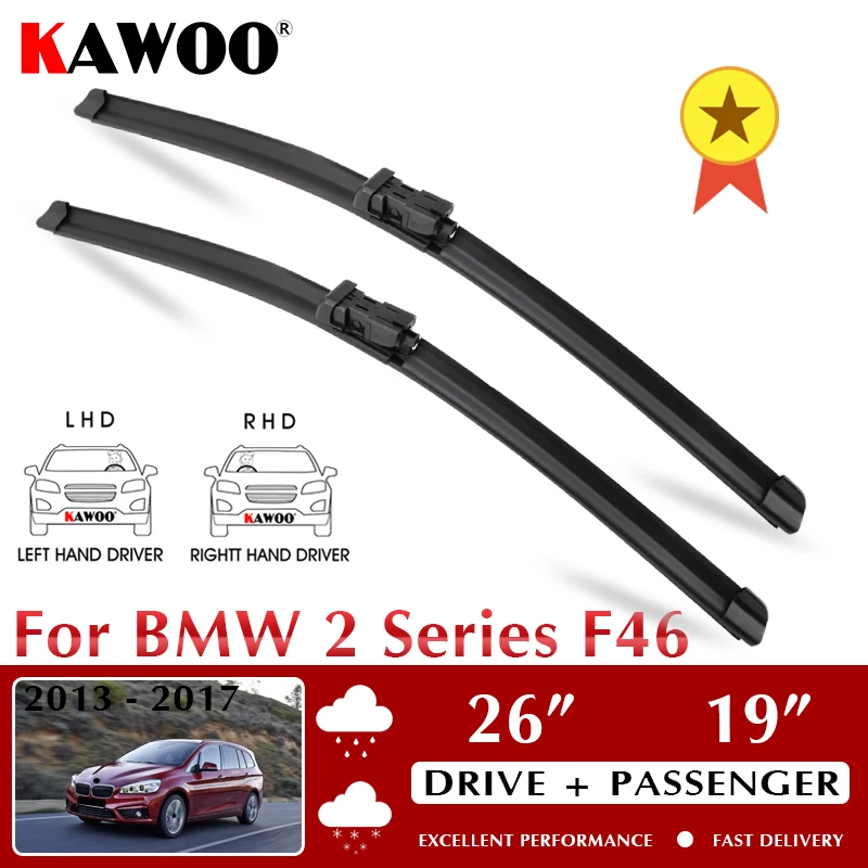 

KAWOO Wiper Front Car Wiper Blades For BMW 2 Series F46 October 2013 - Nov. 2017 Windshield Windscreen Window 26"+19" LHD RHD