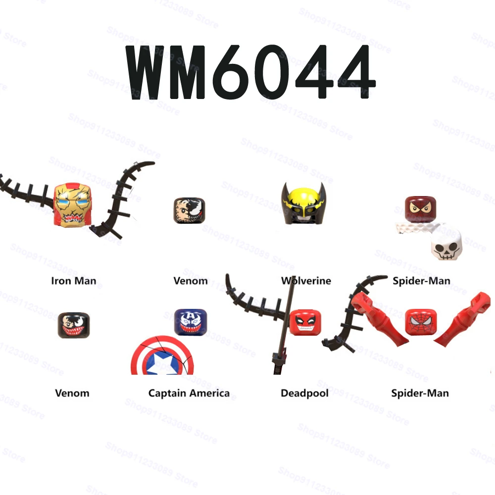 WM6044 8 шт./компл. Веном Росомаха серия Железного человека сборные строительные
