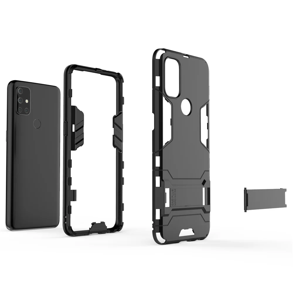 

UFlaxe Hard Cellphone Case for OnePlus Nord N10 5G N100 Armor Stand Holder Shockproof Cover GX