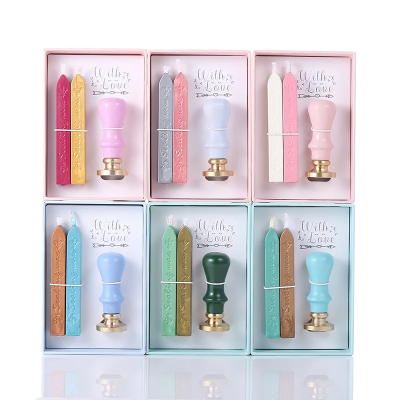 

Creative Sealing Wax Stamp Wooden Handle Envelope Seal Stamp Envelope DIY Decoration Gifts