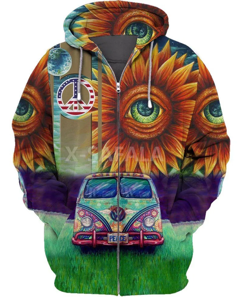 

Hippie Sunflower Colorful 3D Print Spring Hoodie Man 1 Women Harajuku 1 Outwear Zipper Pullover Sweatshirt Casual Unisex style-1