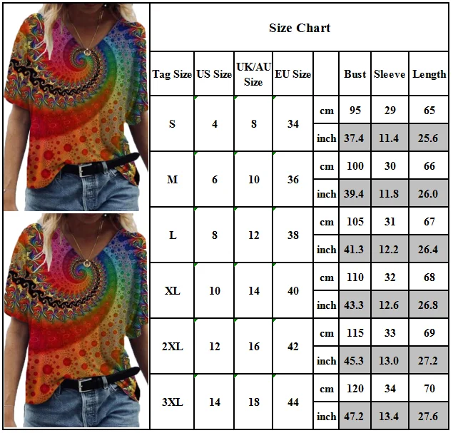 

Womens Printed Short Sleeve T-Shirt Ladies Casual Loose Blouse Tops Plus Size UK