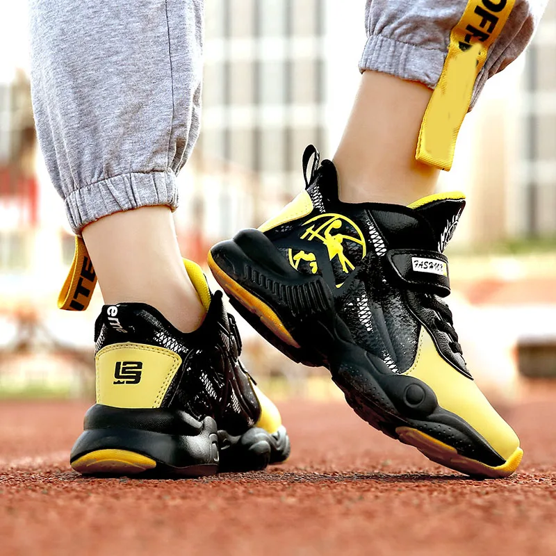 

Sialia Basketball Children Shoes For Kids Sneakers Boys Casual Shoes Girls Sneakers Sport Trainers Running Cotton Fabric Leather