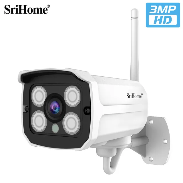 

SriHome SH024 HD 3MP 1296P Wireless IP Camera Onvif Outdoor WaterProof P2P Network Motion Detection Bullet Surveillance Cameras