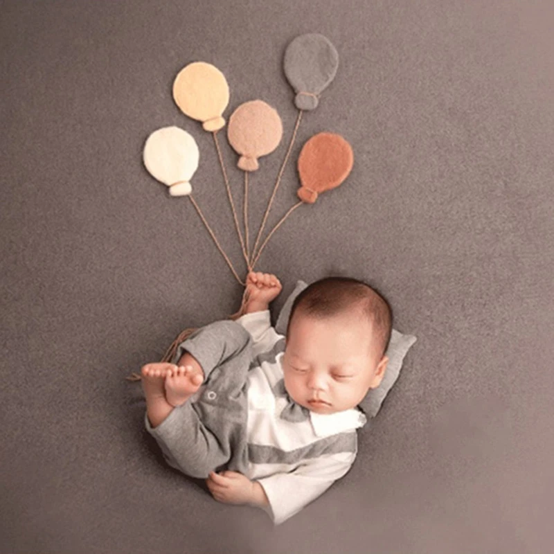 Globo de fieltro de lana para beb&eacute;, decoraciones de nubes, accesorios para fotograf&iacute;a infantil-1