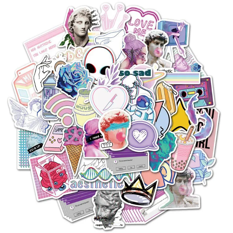 

10/30/50pcs Abstract Art Type Graffiti Diy Car Bike Travel Luggage Phone Guitar Waterproof Pvc Cool Stickers For Kids Girl