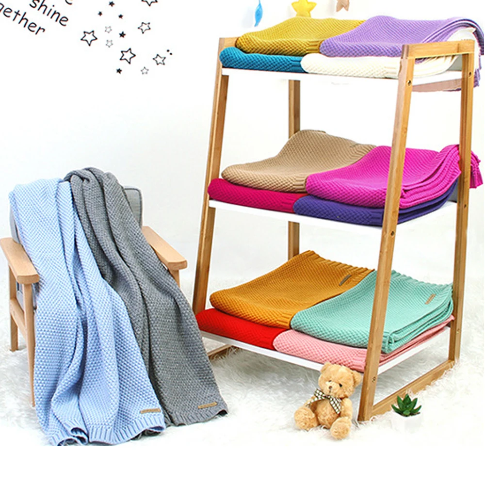 Вязаные детские одеяла муслиновые для новорожденных органический хлопок на